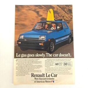1981 Renault Le Car Print Ad Vintage Hatchback French Auto Garage Wall Art Decor